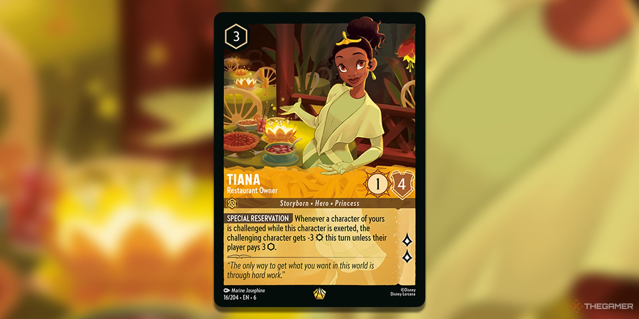 Tiana, Restaurant Owner Lorcana card.