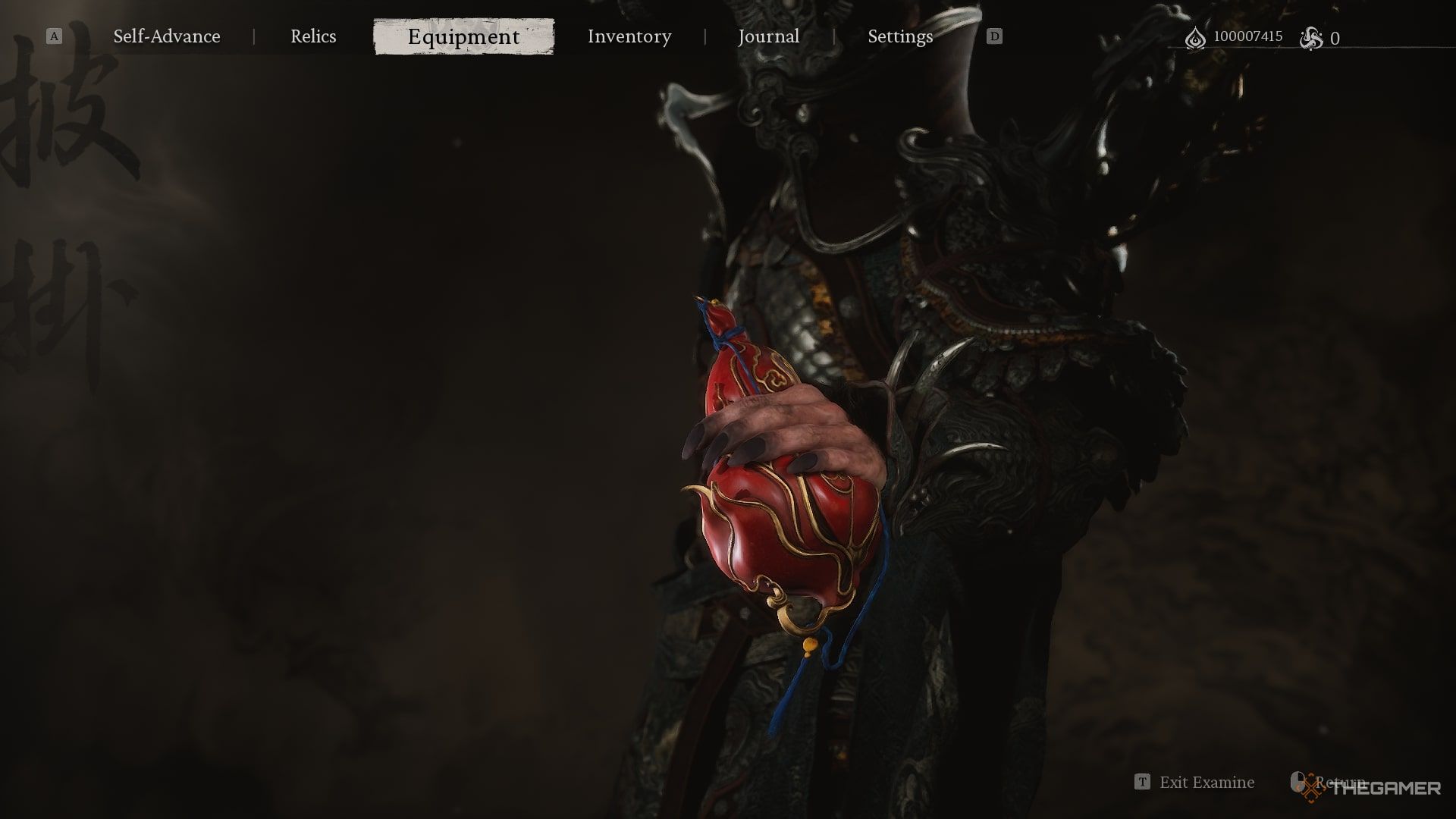 The Destined One holding the Trailblazer's Scarlet Gourd in Black Myth: Wukong. 