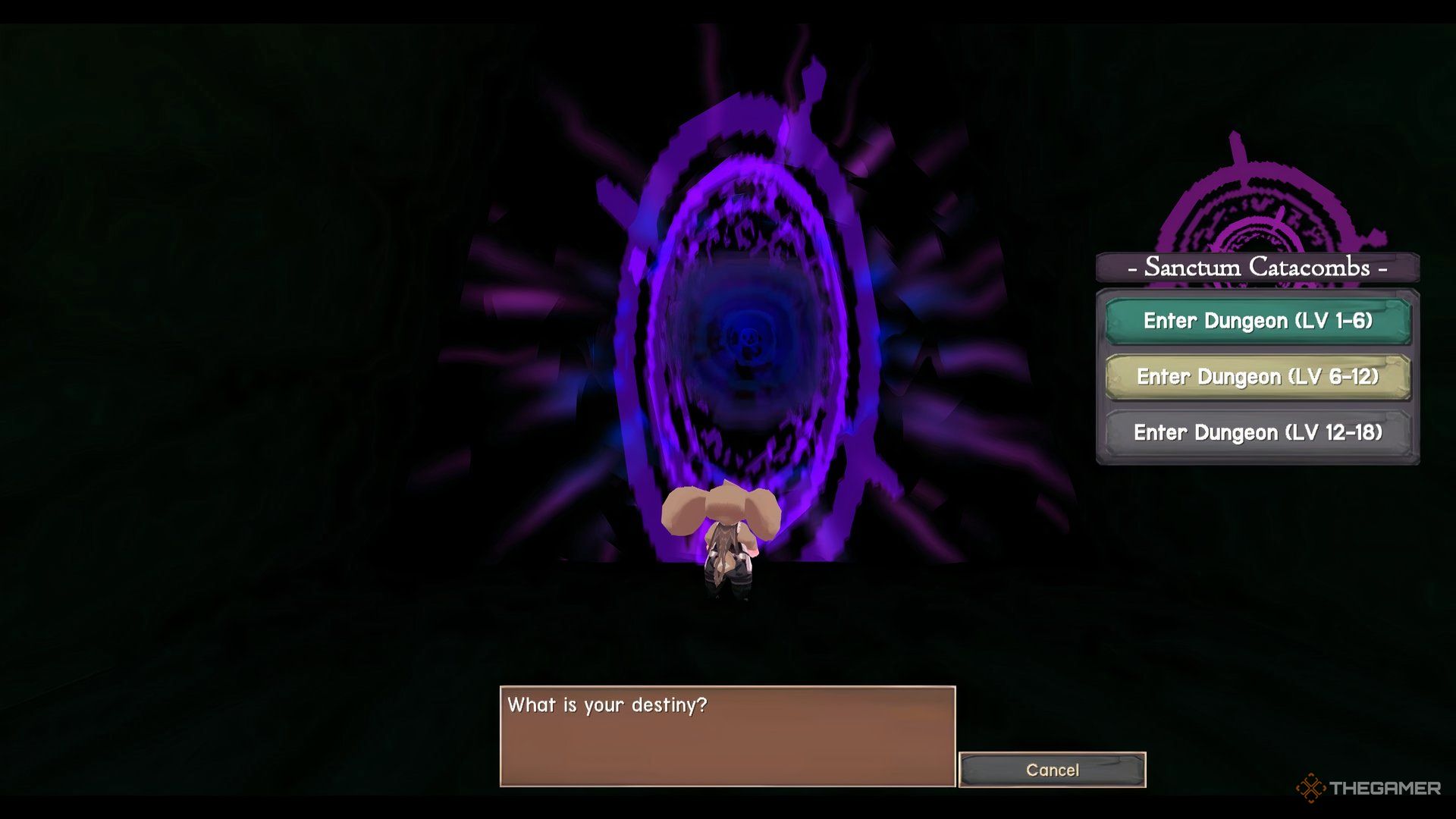 The image shows the entrance to the Sanctum Catacombs in Atlyss.