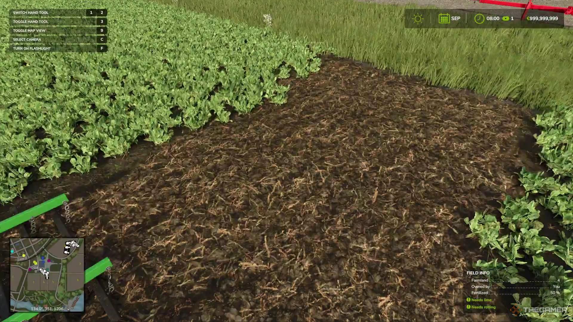 Fertilized soil in Farming Simulator 25.