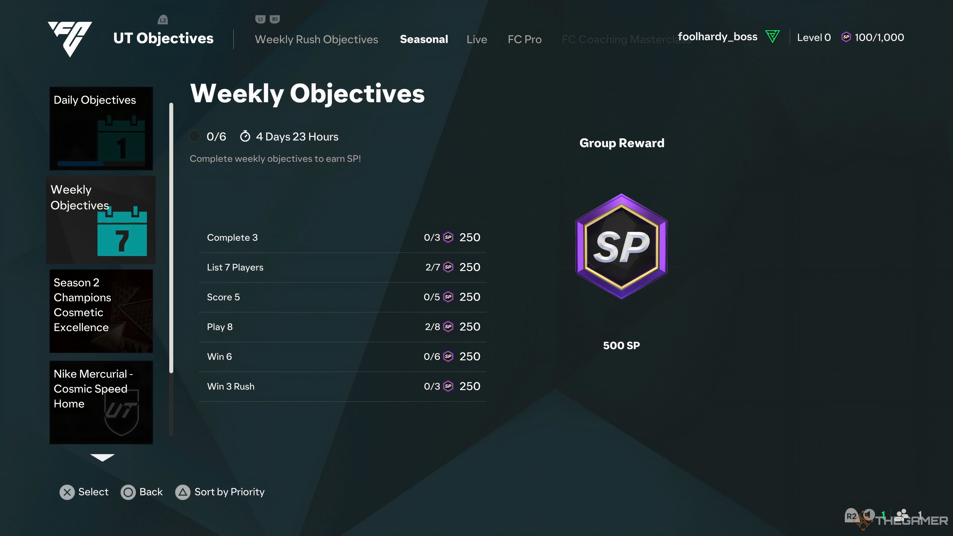 A screenshot of EA Sports FC 25 weekly rewards. 