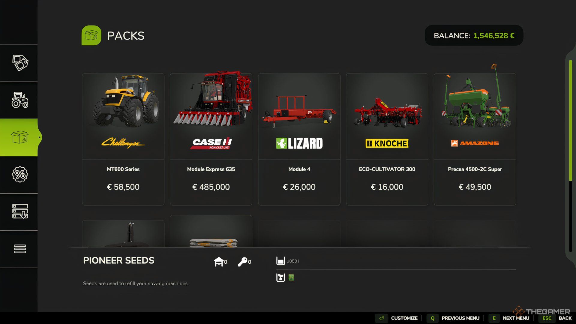 The cotton pack is open in the shop menu in Farming Simulator 25.