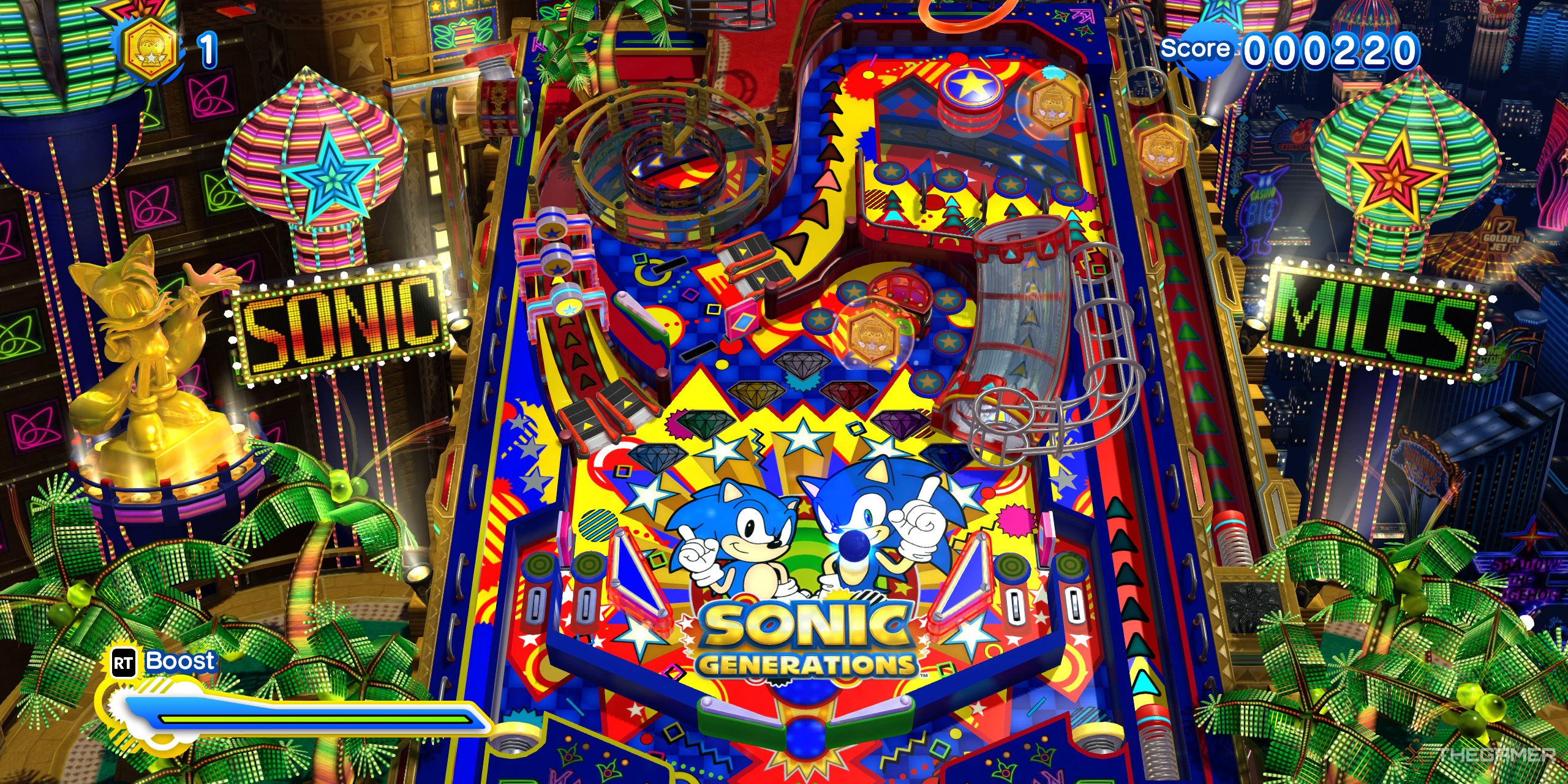 A pinball table from Casino Night in Sonic X Shadow Generations.
