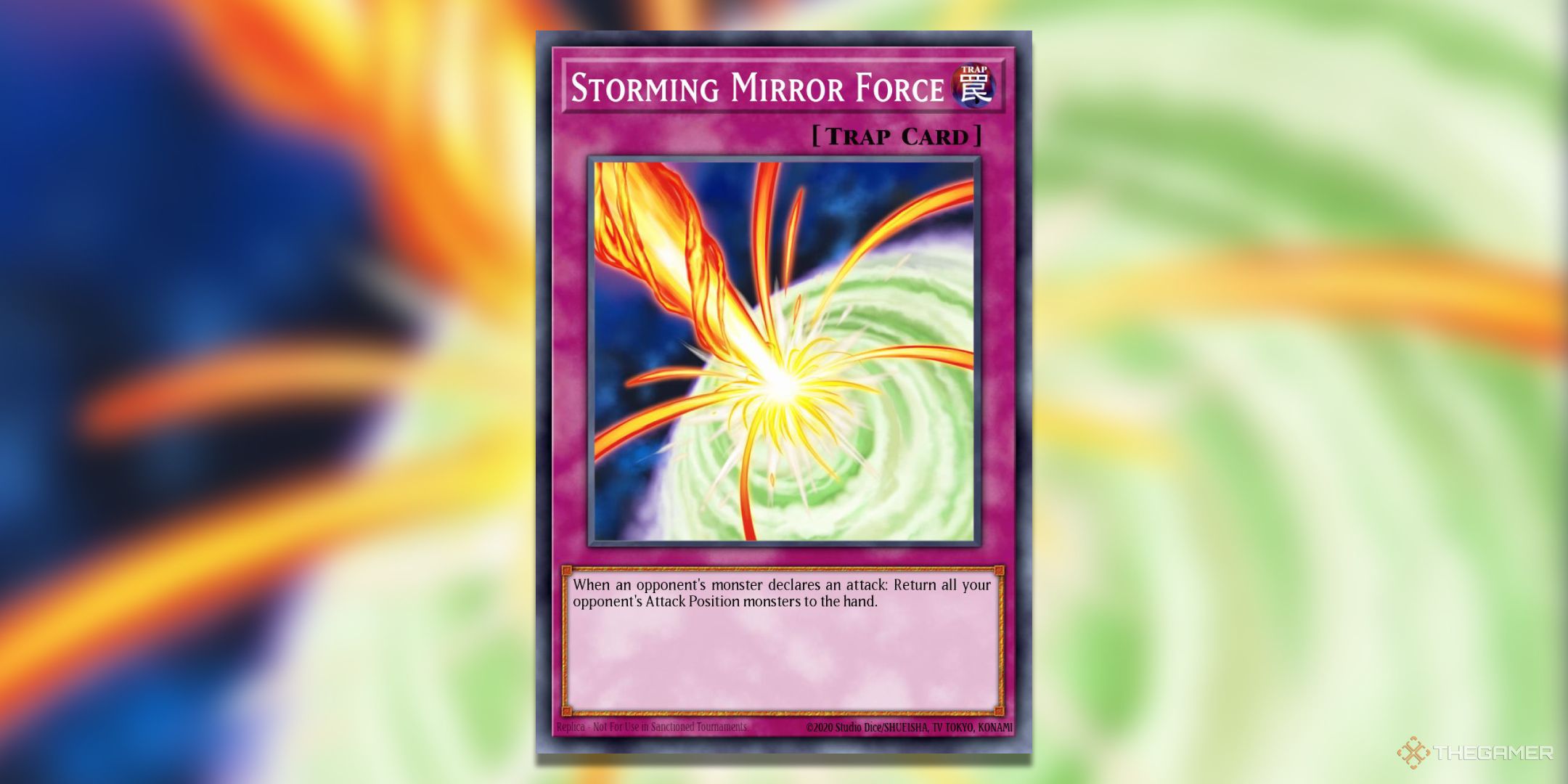 Storming Mirror Force Yu-Gi-Oh! TCG Card Art.