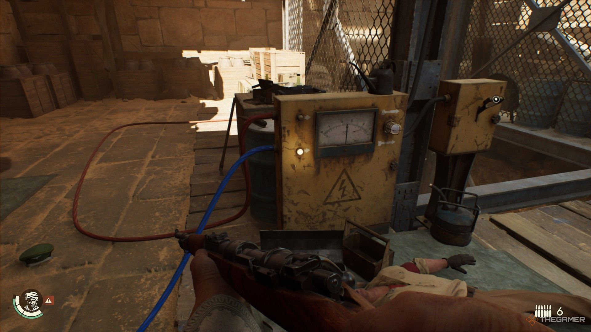the power box to the elevator at the tomb of khentkawes dig site in indiana jones and the great circle, currently turned off.