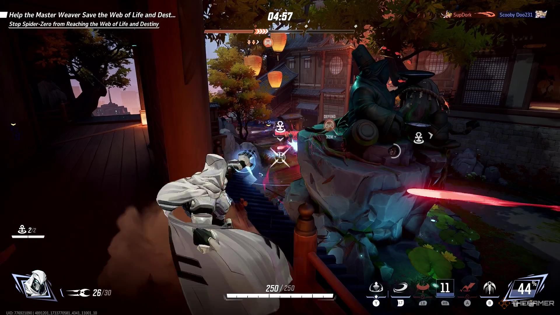 Moon Knight throws his Crescent Darts at an Ancient Ankh in Marvel Rivals.