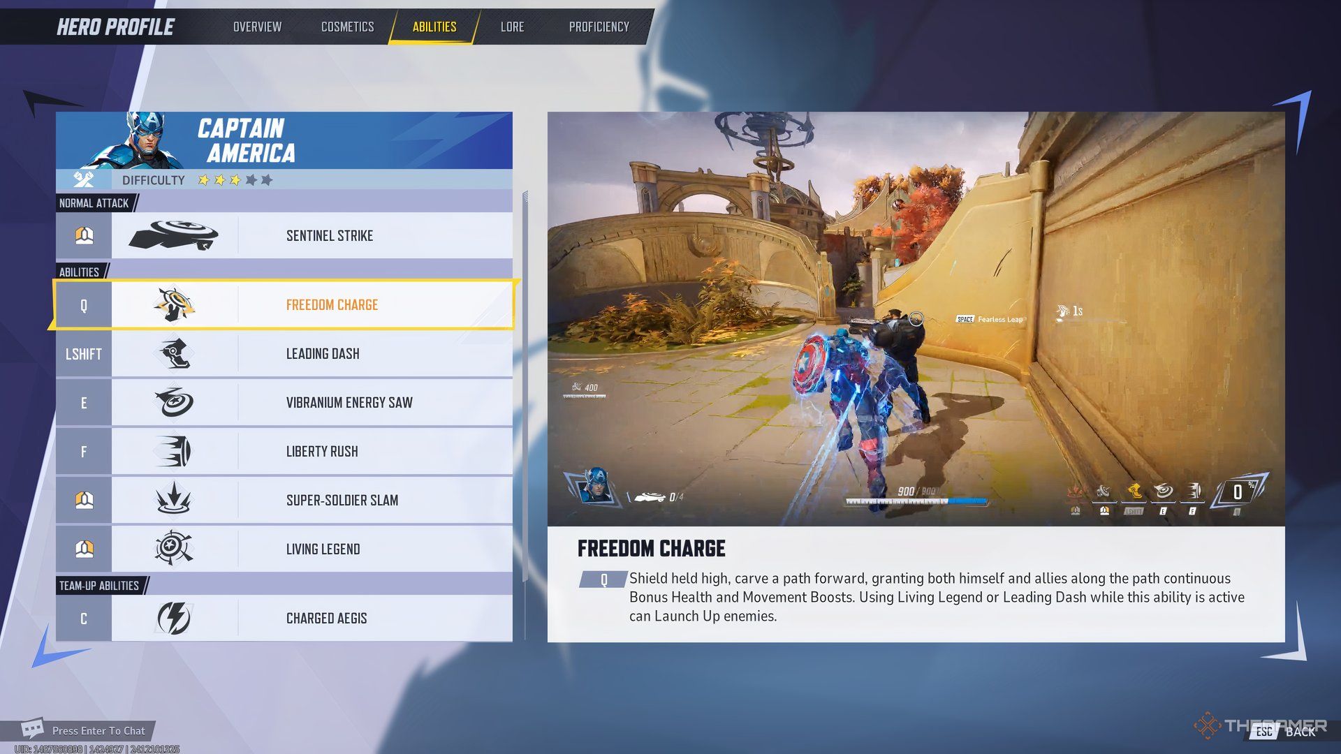 Captain America ability overview in Marvel Rivals.