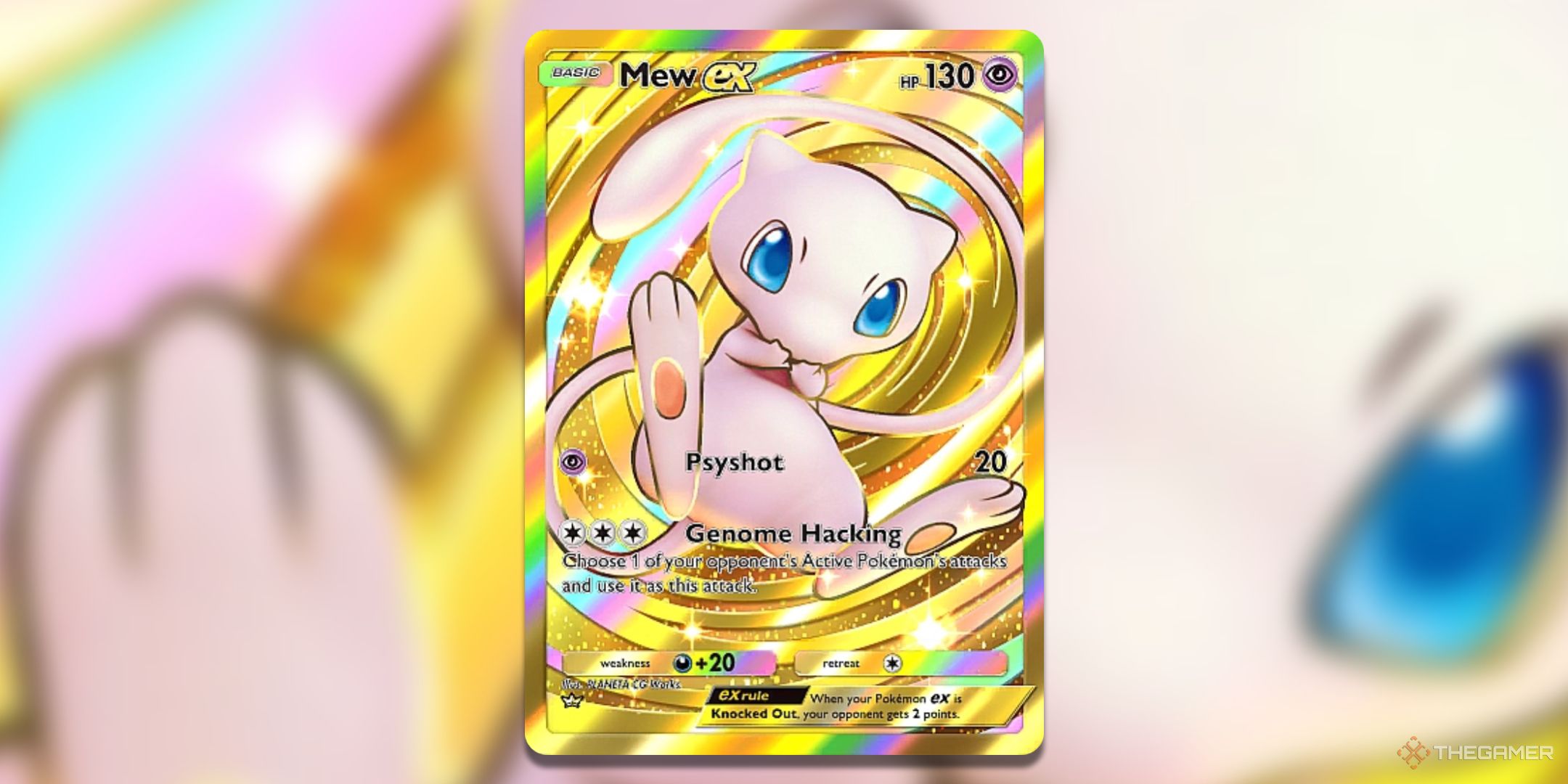 Mew ex Mythical Island Pokemon TCG Pocket Golden Card Art.