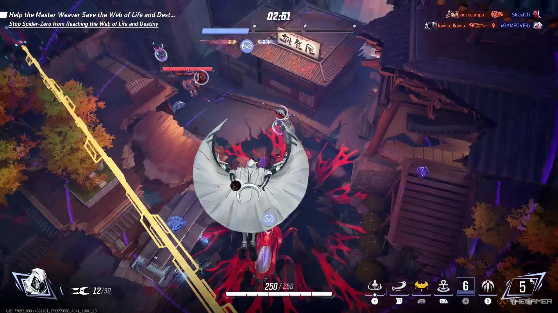 Moon Knight uses his Night Glider to gain a new vantage point in Marvel Rivals.