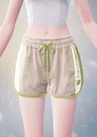 Nikki wearing pink and green shorts in Infinity Nikki
