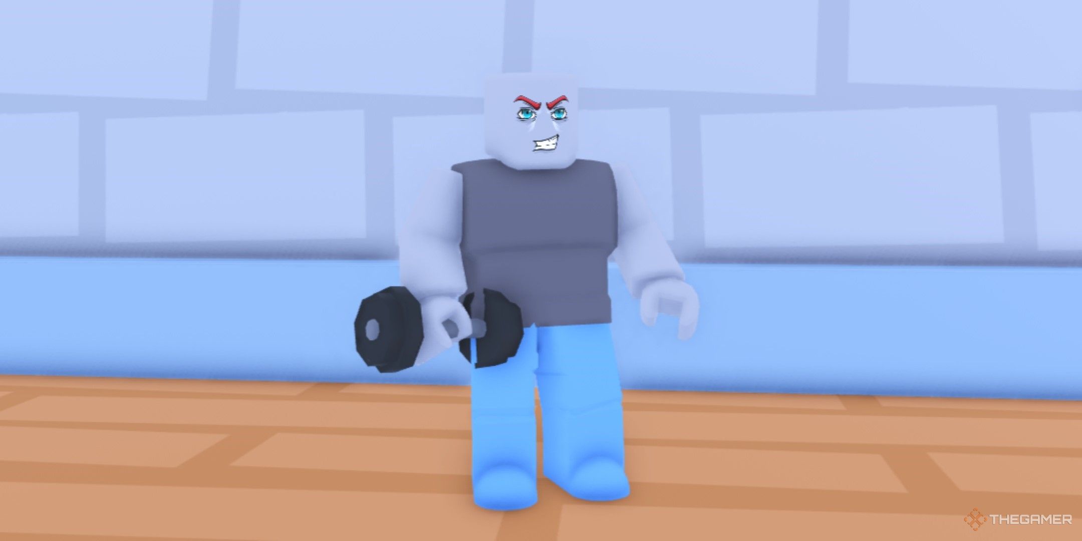 a player in Gym Bars Simulator on Roblox