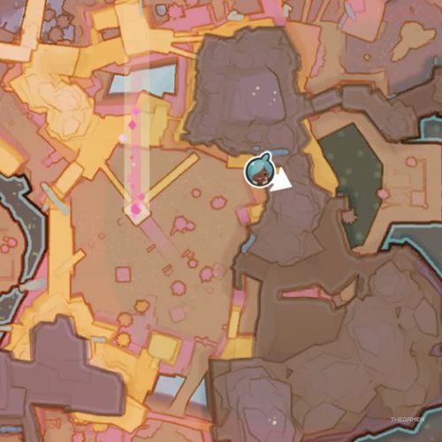 The player's icon shows the location of the treasure pod no 16 at the Glass Desert in Slime Rancher