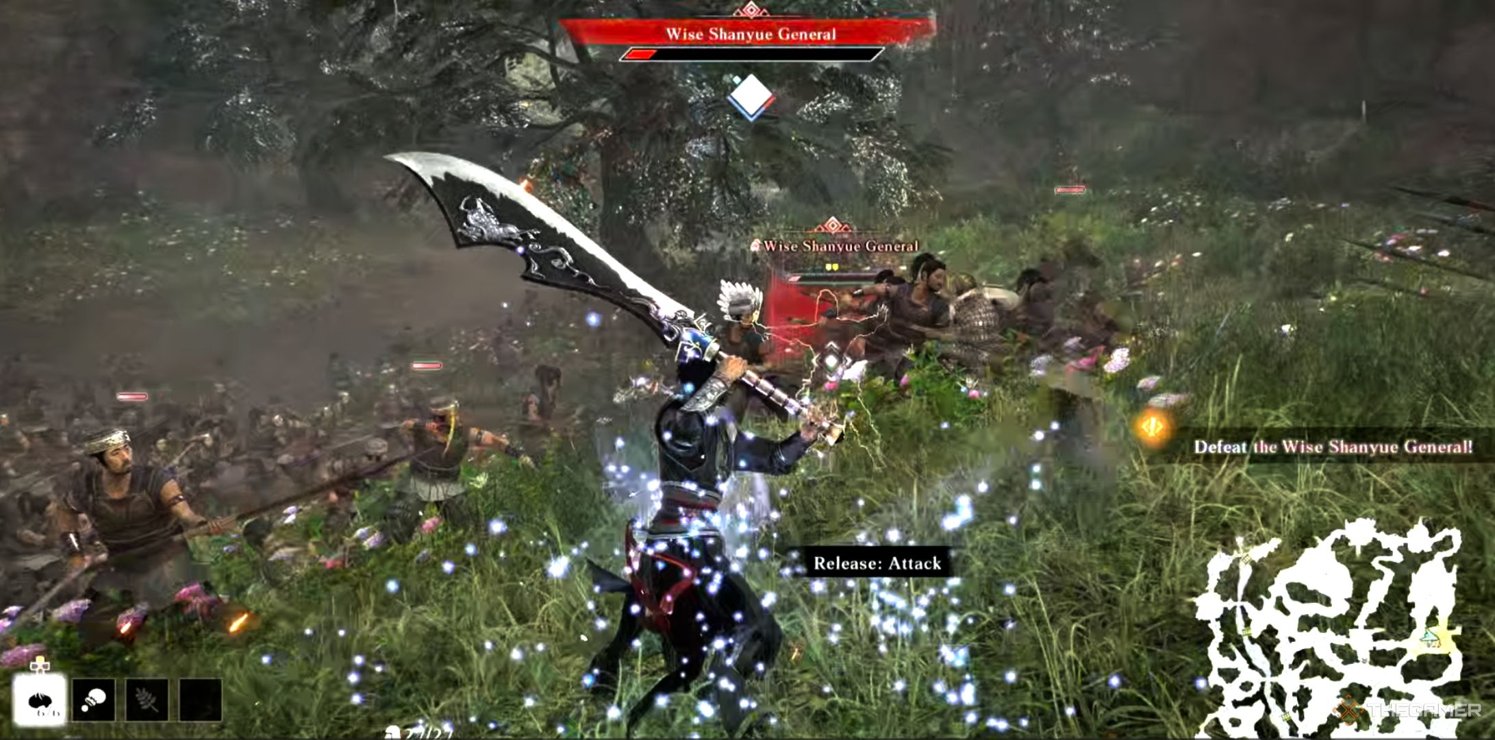 ziluan charges a podao attack in dynasty warriors: origins.