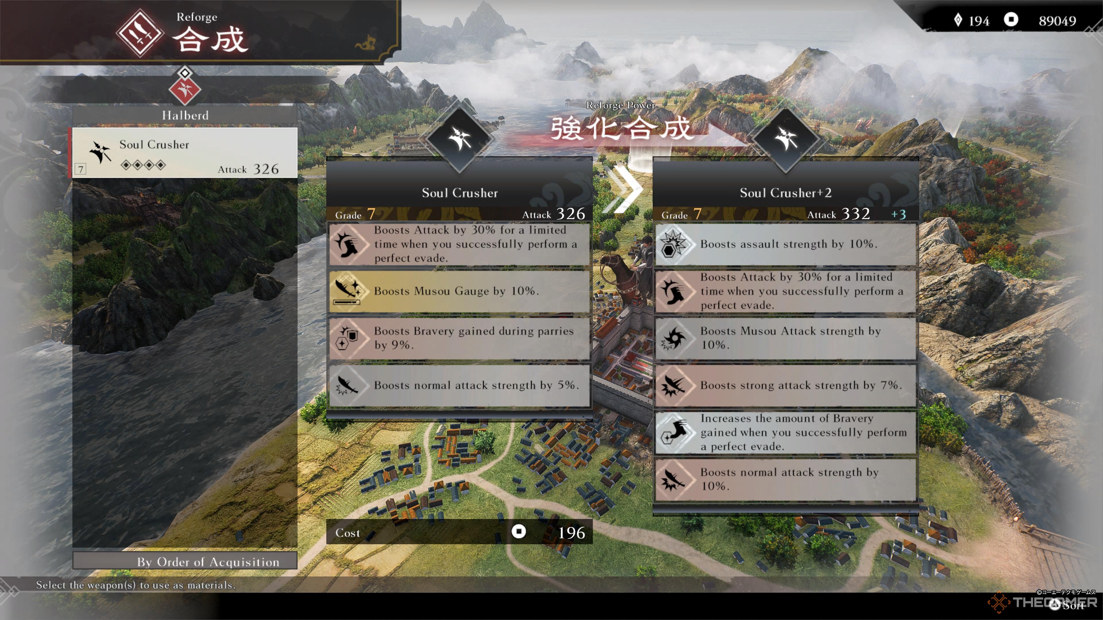a soul crusher halberd is reforged for more power in dynasty warriors: origins.