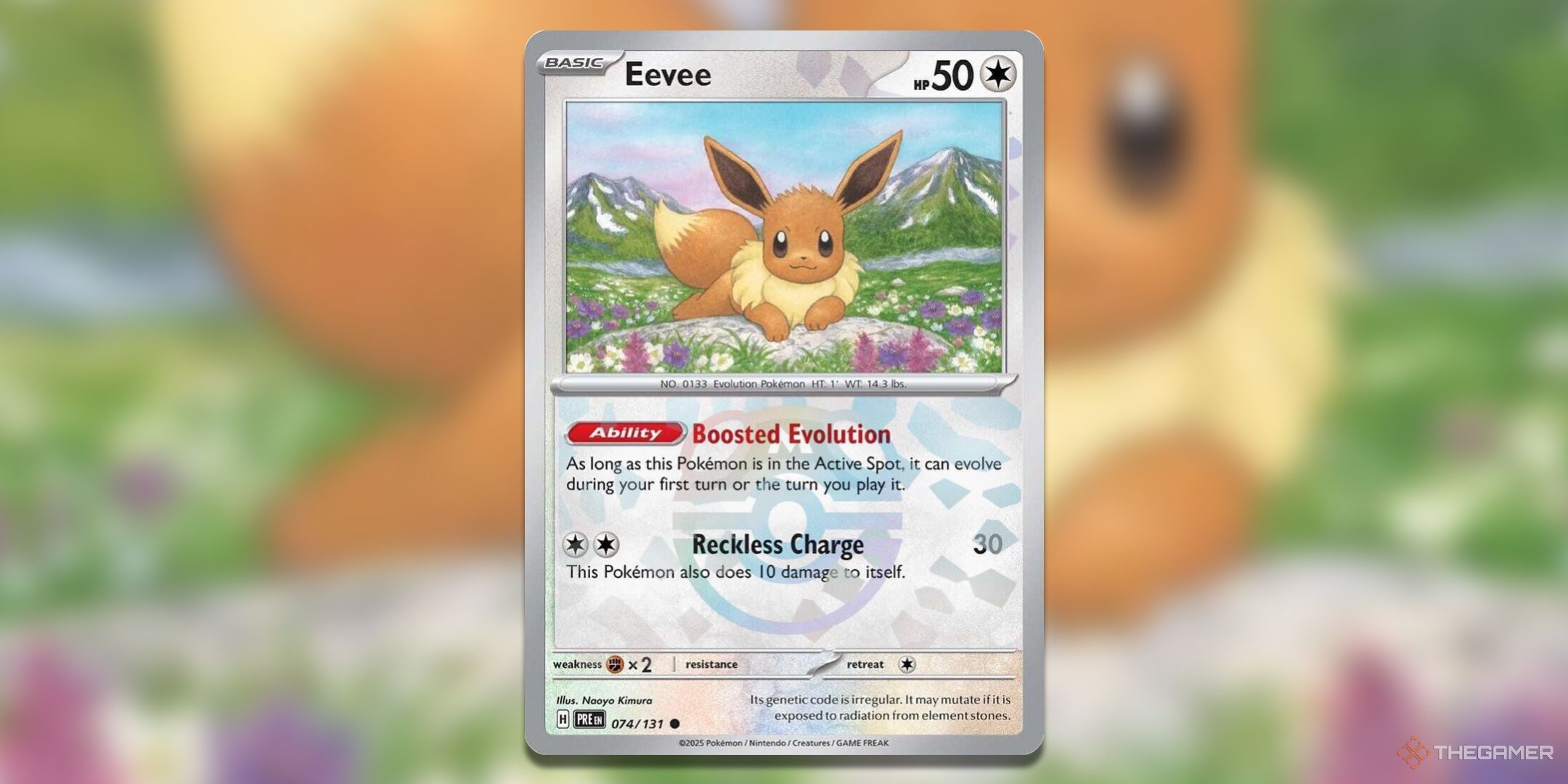 Eevee Master Ball Pattern Pokemon TCG card art.