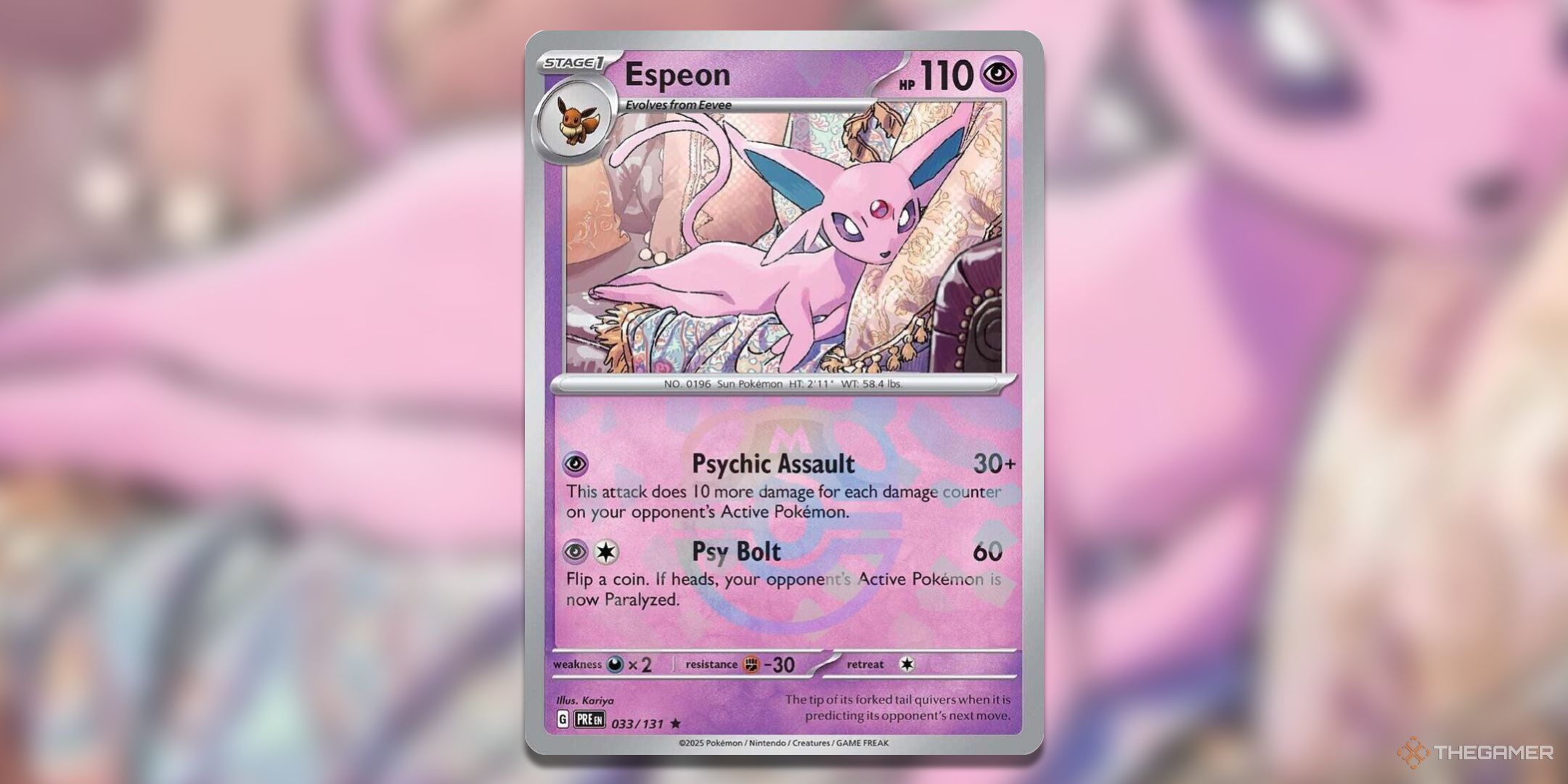 Espeon Master Ball Pattern Pokemon TCG card art.
