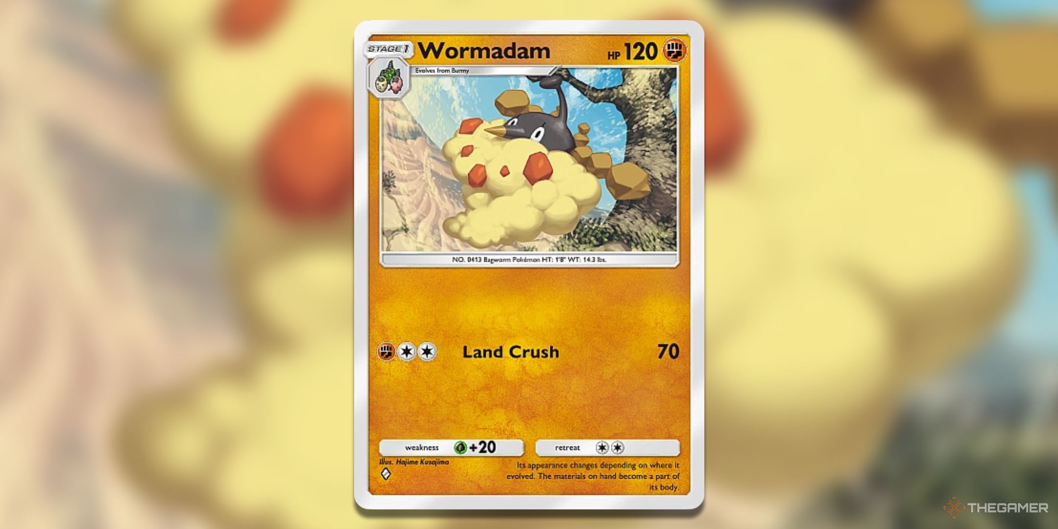 Fighting Wormadam Pokemon TCG Pocket Space Time Smackdown Card Art.
