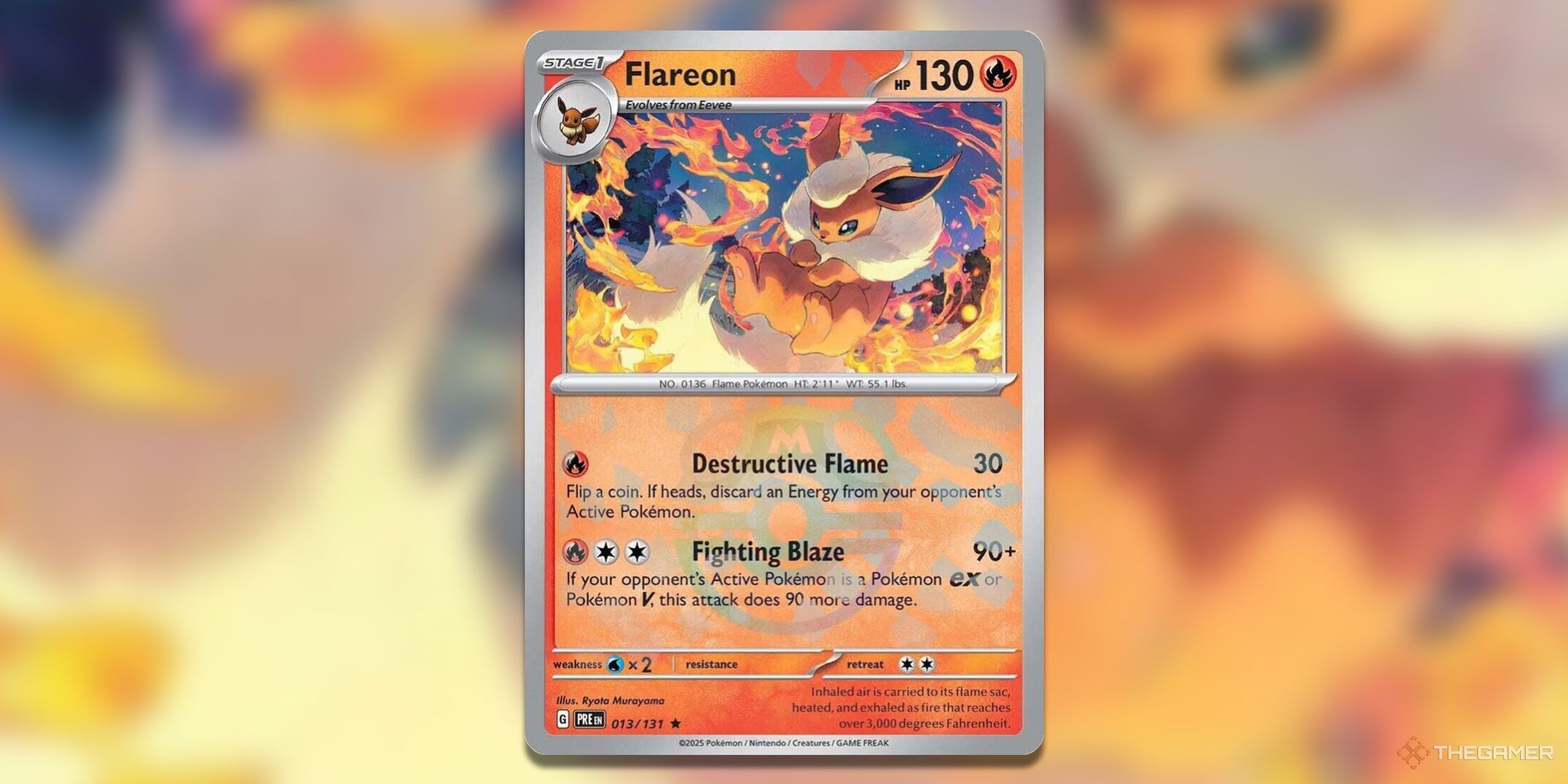 Flareon Master Ball Pattern Pokemon TCG card art.