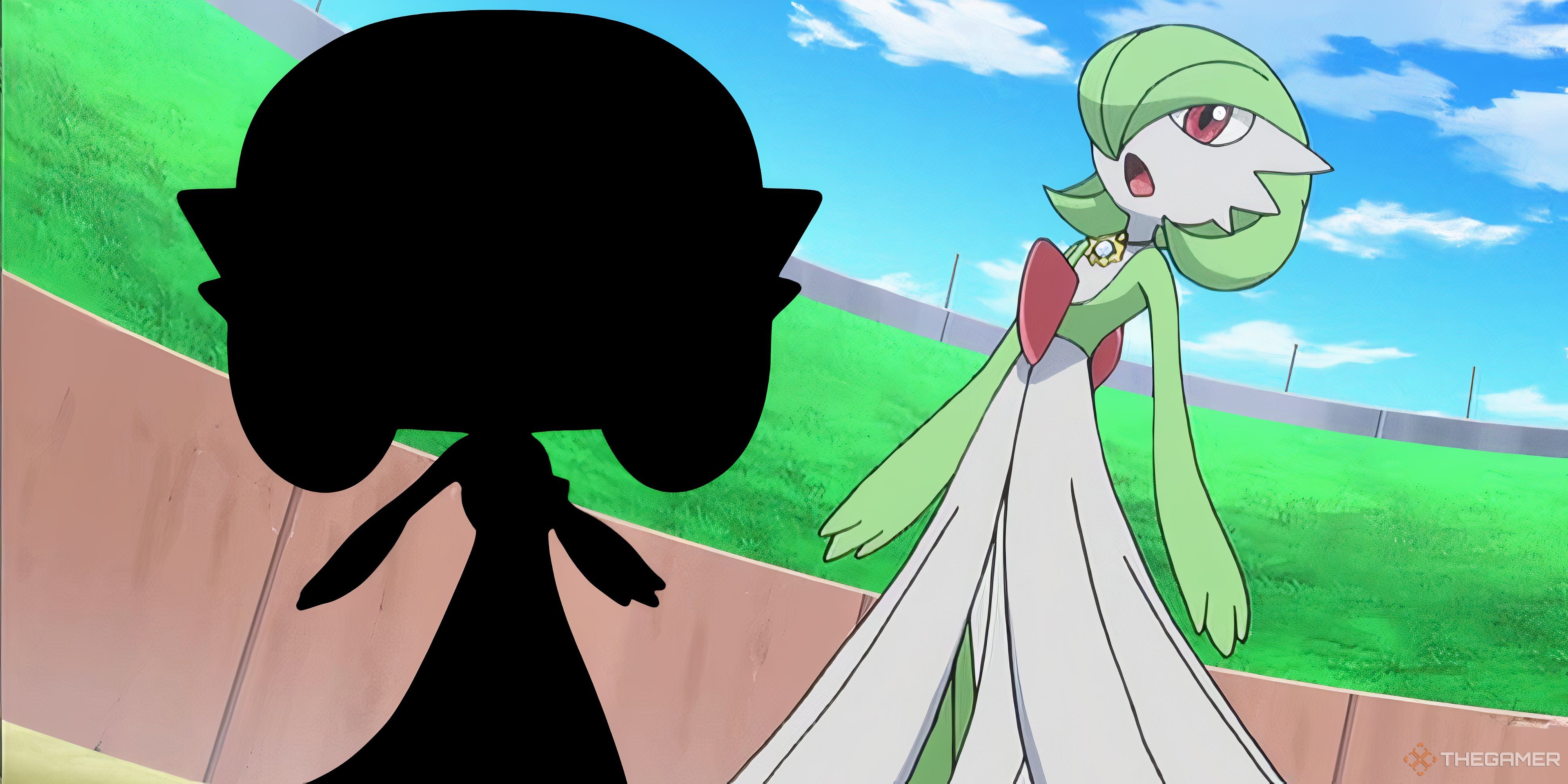 gardevoir next to a gardevoir funko pop silhouette.