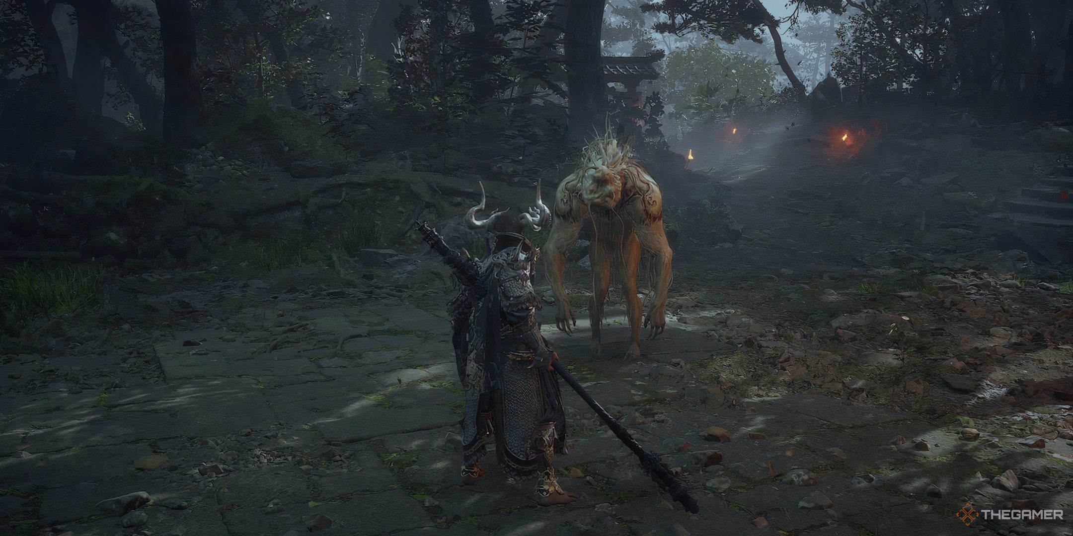 Standing in front of a Ginsengling minion in Black Myth Wukong.