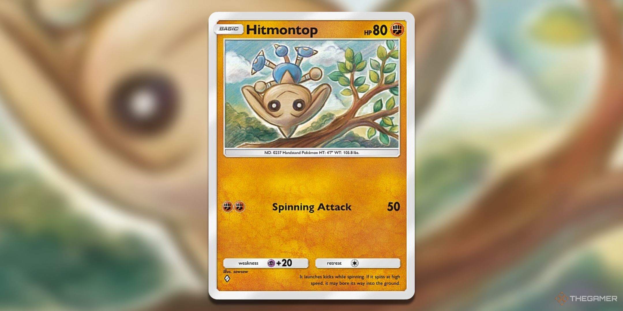 Hitmontop Pokemon TCG Pocket Space Time Smackdown Card Art.