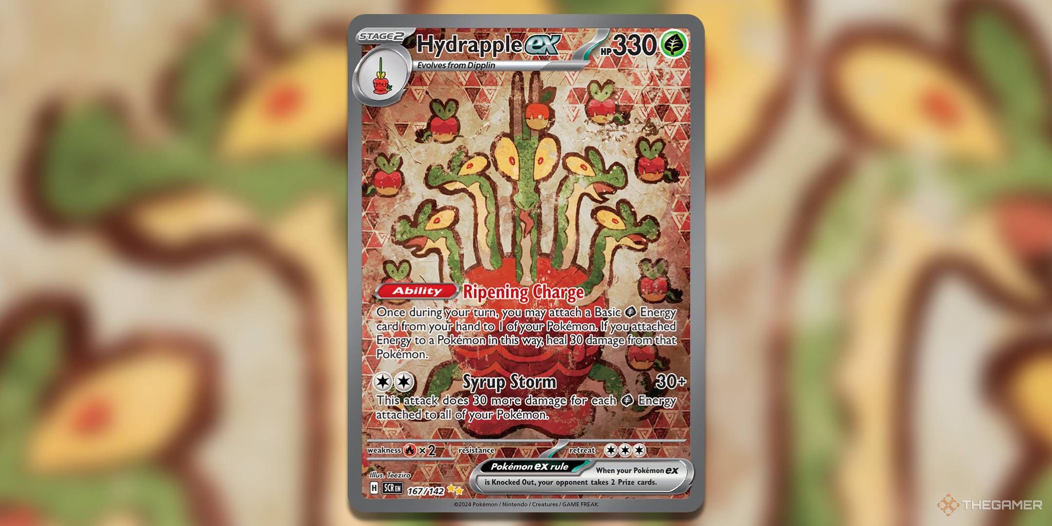 Hydrapple ex Stellar Crown Pokemon TCG card.