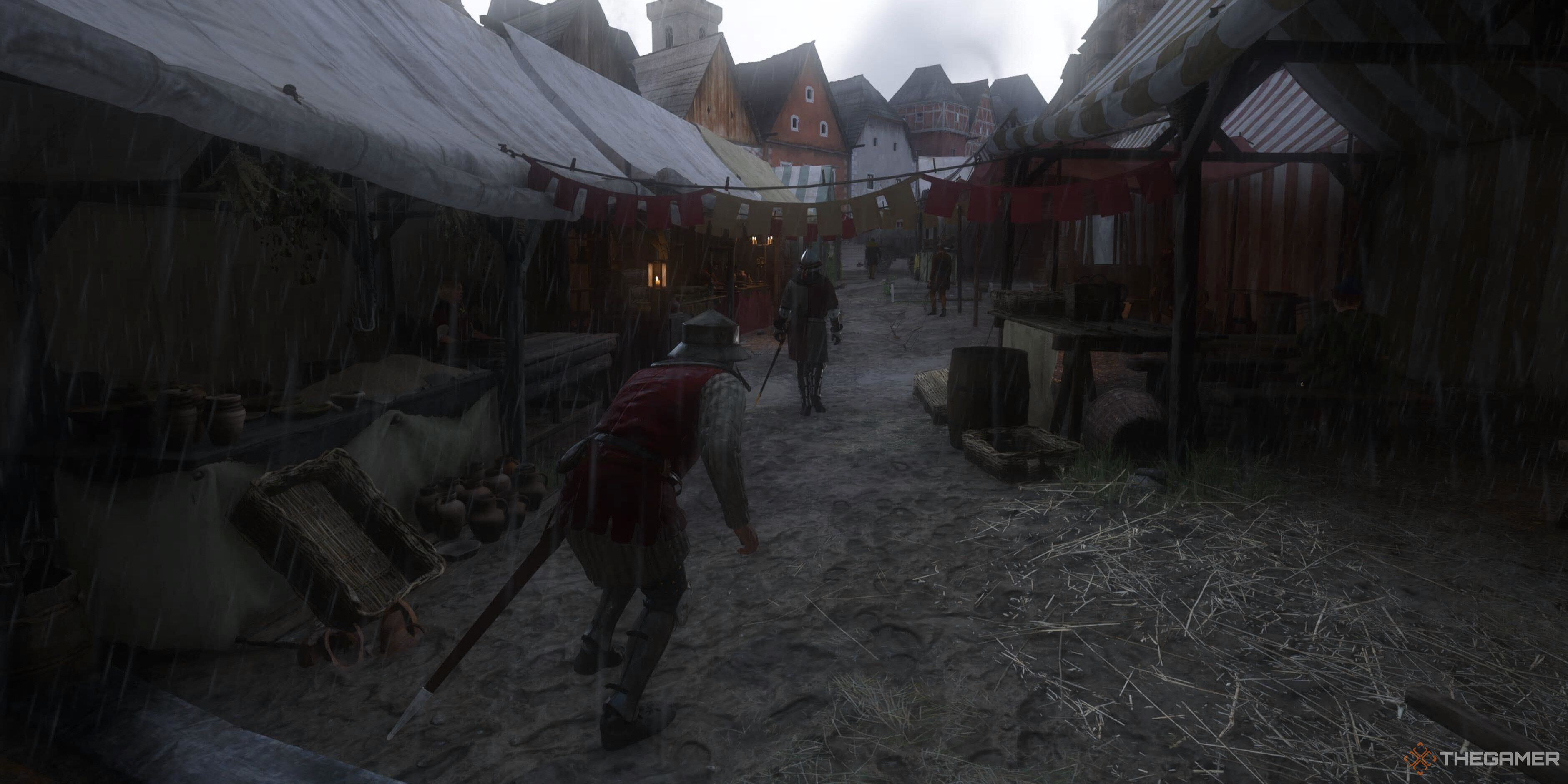 Henry sneaking in a market in Kingdom Come: Deliverance 2.