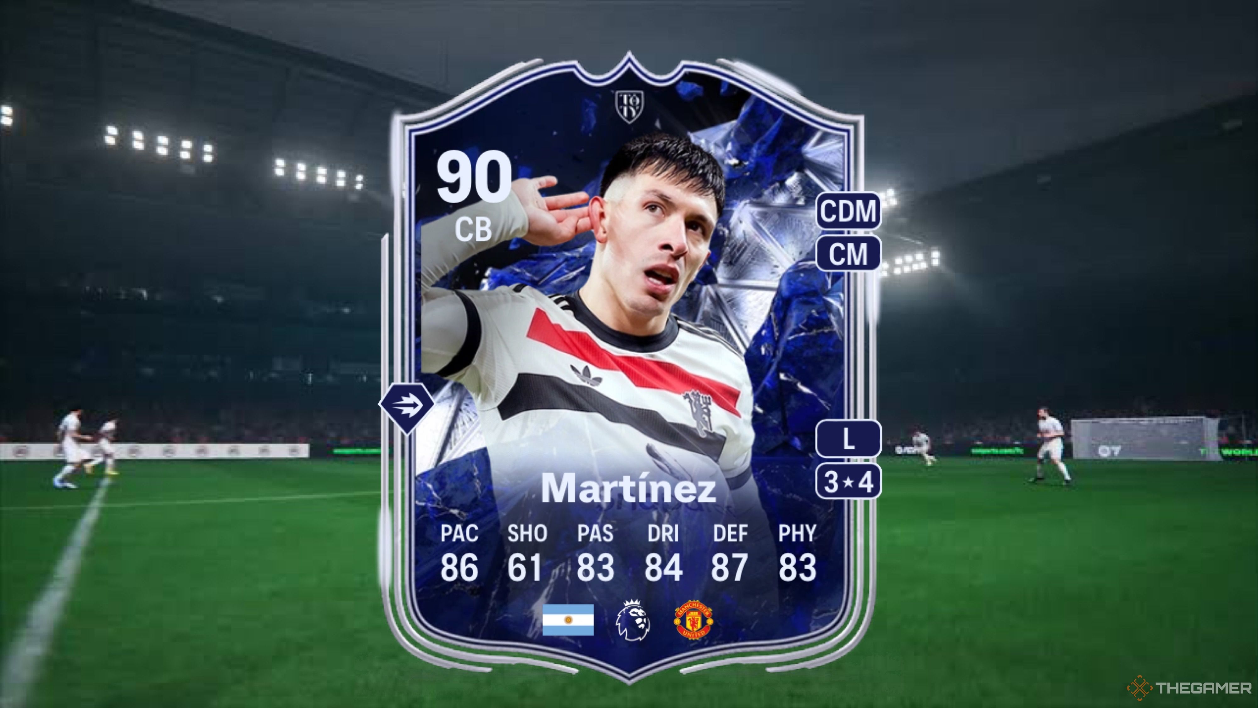 Image showing Martínez card against a faded pitch background.