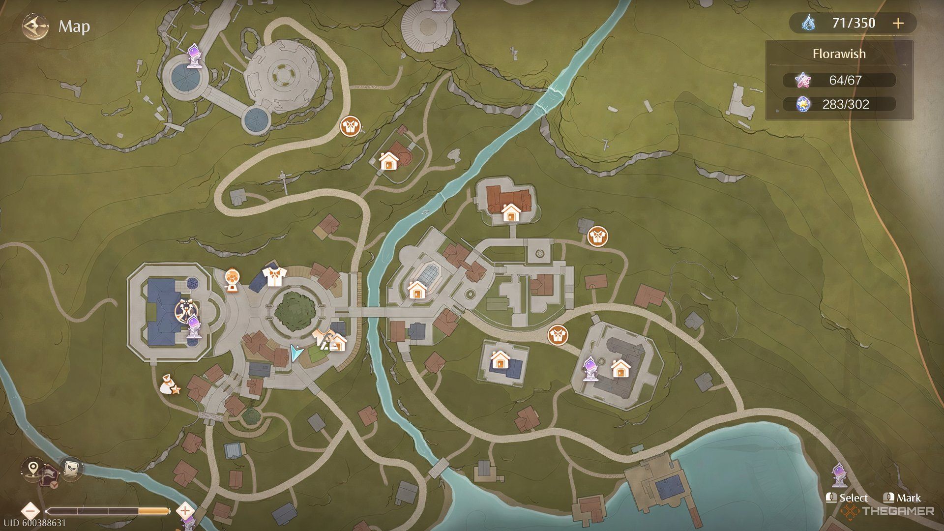 Florawish Kindled Inspiration locations marked on the map.