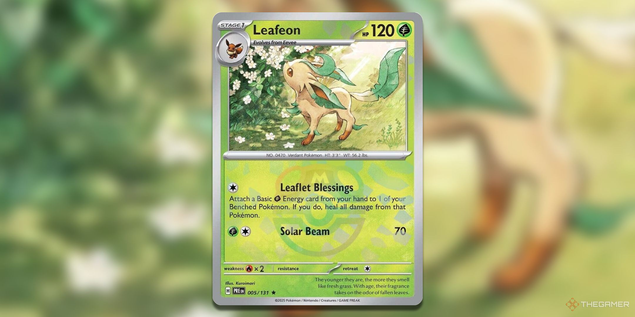 Leafeon Master Ball Pattern Pokemon TCG card art.