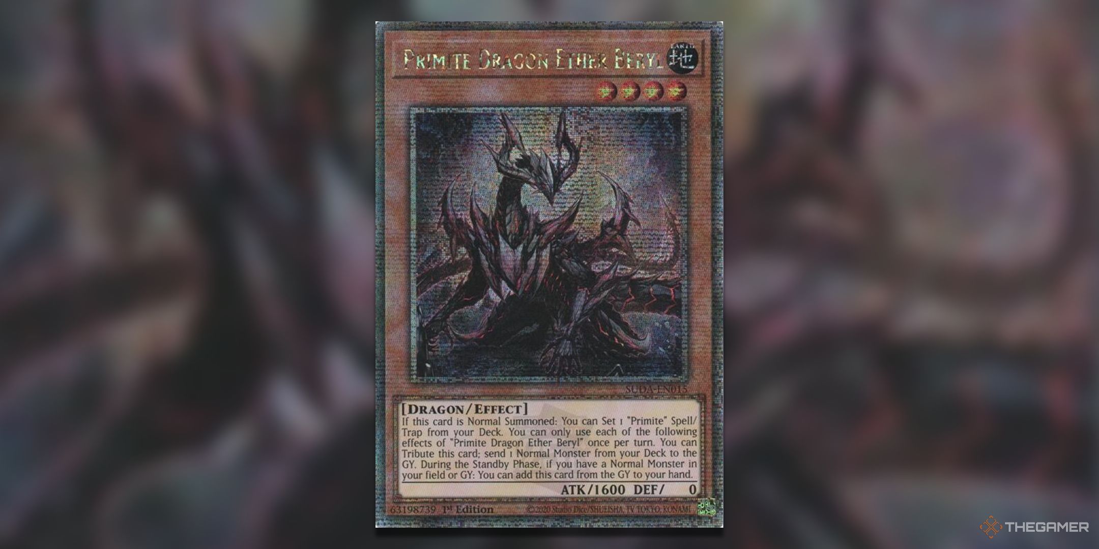 Primite Dragon Ether Beryl Quarter Century Rare Yu-Gi-Oh! TCG Card Art.