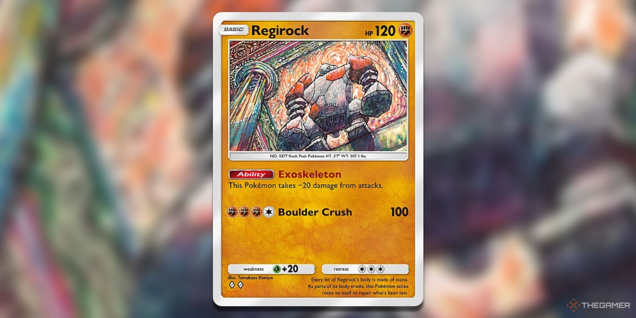 Regirock Pokemon TCG Pocket Space Time Smackdown Card Art.