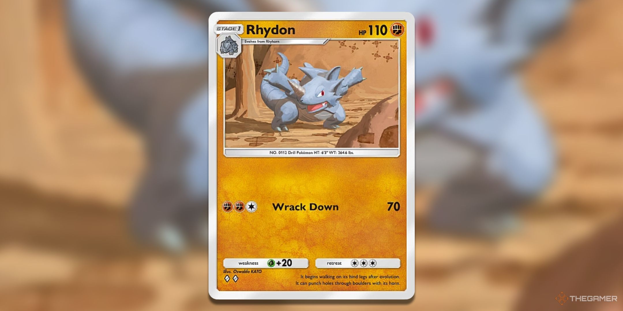 Rhydon Pokemon TCG Pocket Space Time Smackdown Card Art.