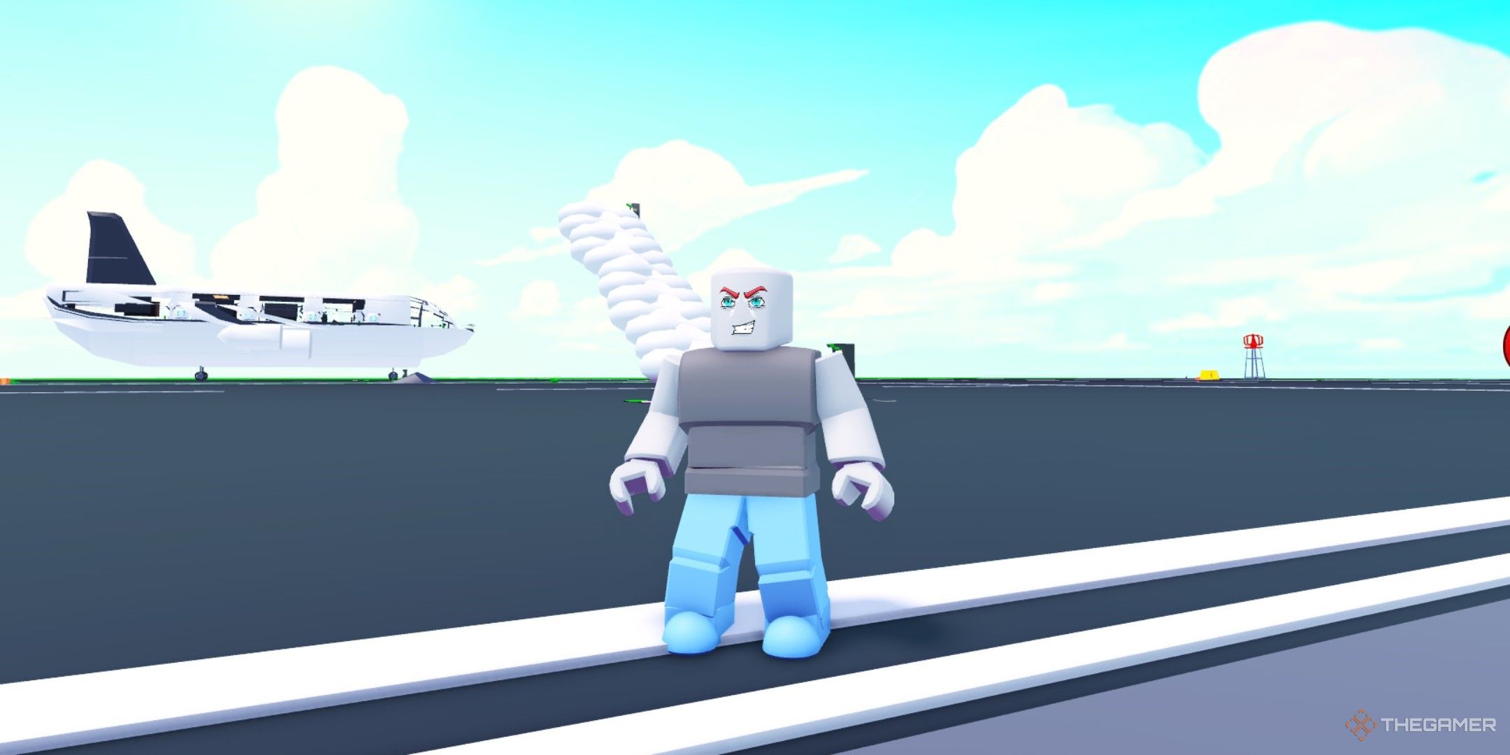 a player in Luxury Plane Tycoon on Roblox