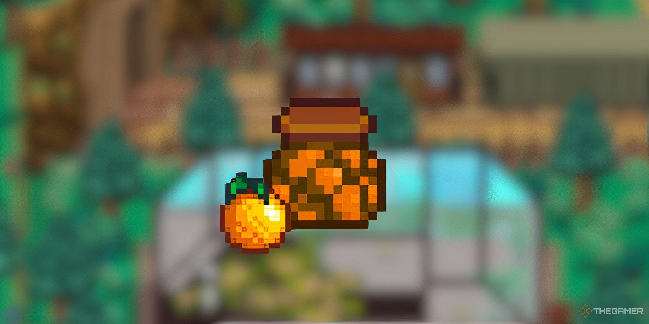 Stardew Valley Dried oranges with an orange next to them on a blurred background.