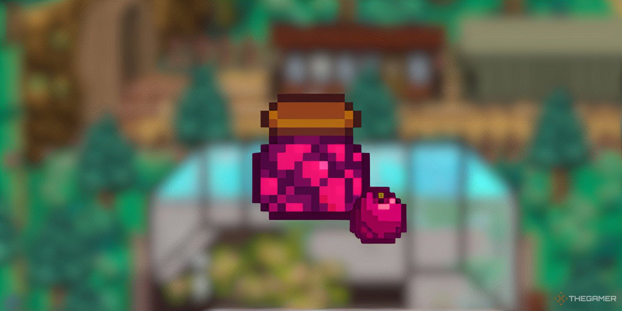 Stardew Valley Dried pomegranates with a pomegranate next to them on a blurred background.