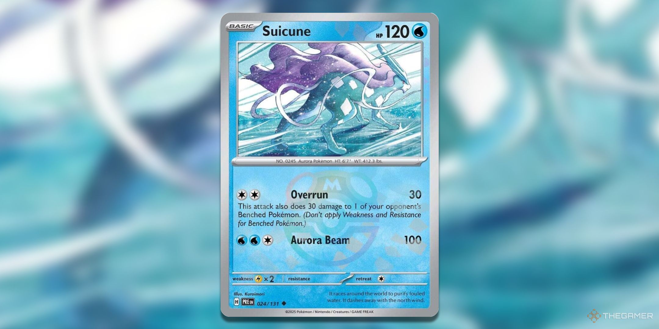 Suicune Master Ball Pattern Pokemon TCG card art.