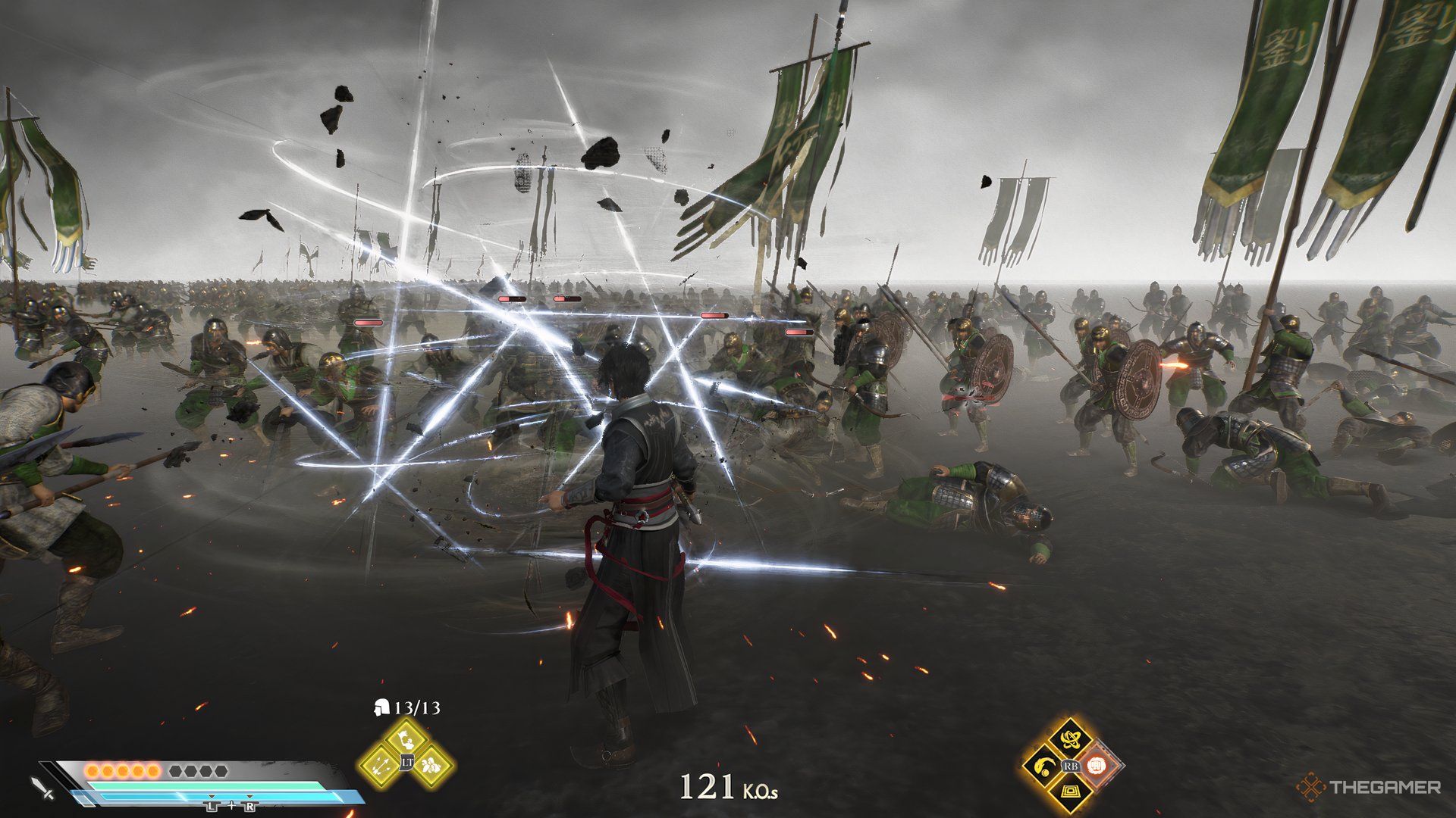 Wanderer with a sword combo attack in Dynasty Warriors Origins