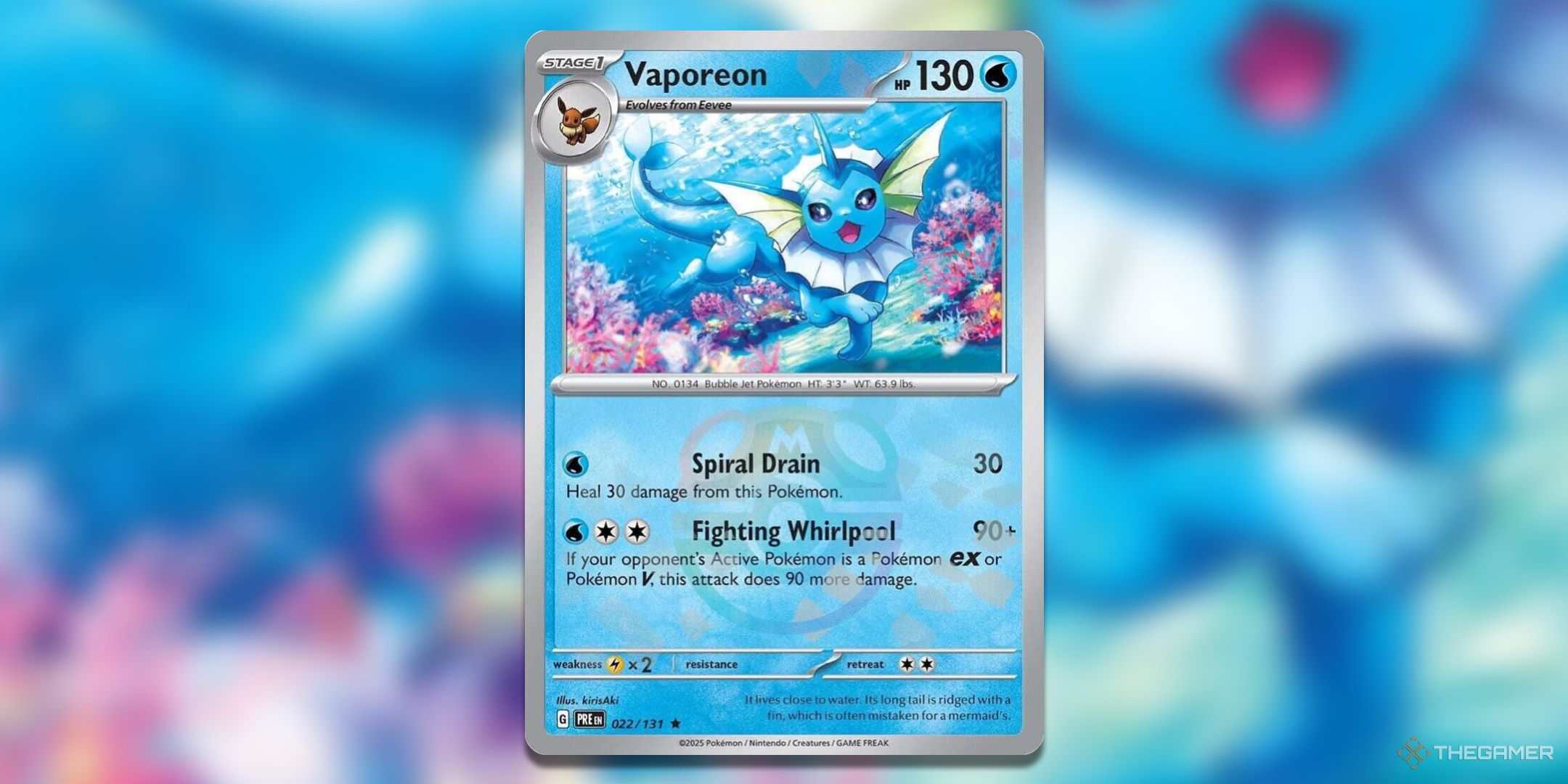 Vaporeon Master Ball Pattern Pokemon TCG card art.