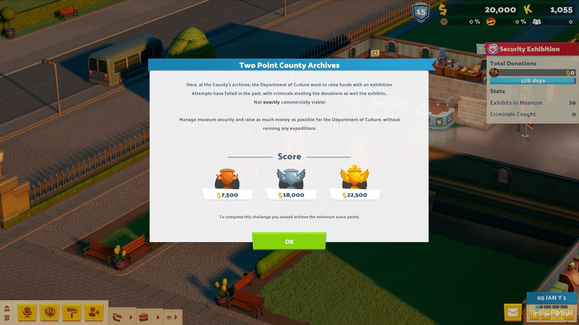 the scores for bronze, silver, and gold rank in the security pop-up exhibition in two point museum.