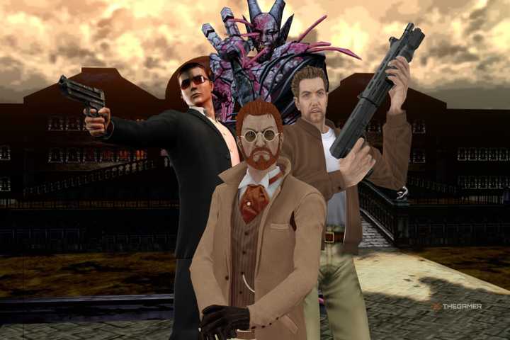 A collage of characters from The House of the Dead games such as G, Rogan, Curien, and The Magician.
