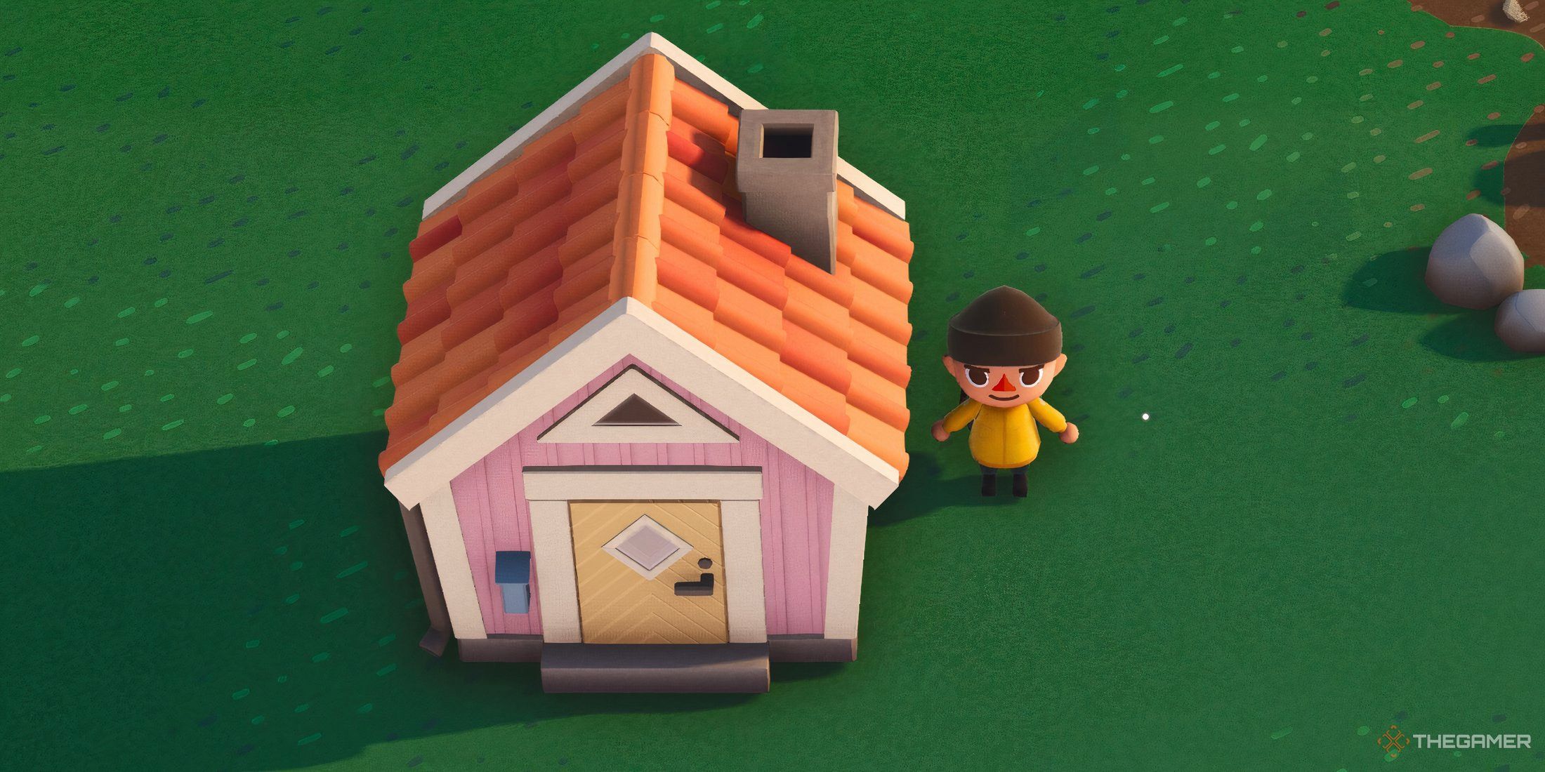 A house and a character standing in Longvinter.
