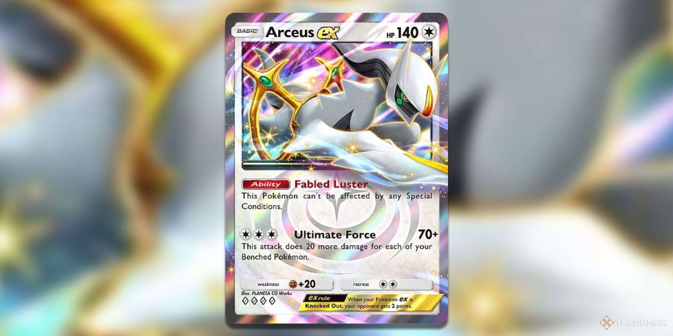 Arceus ex Pokemon TCG Pocket Triumphant Light Card Art.