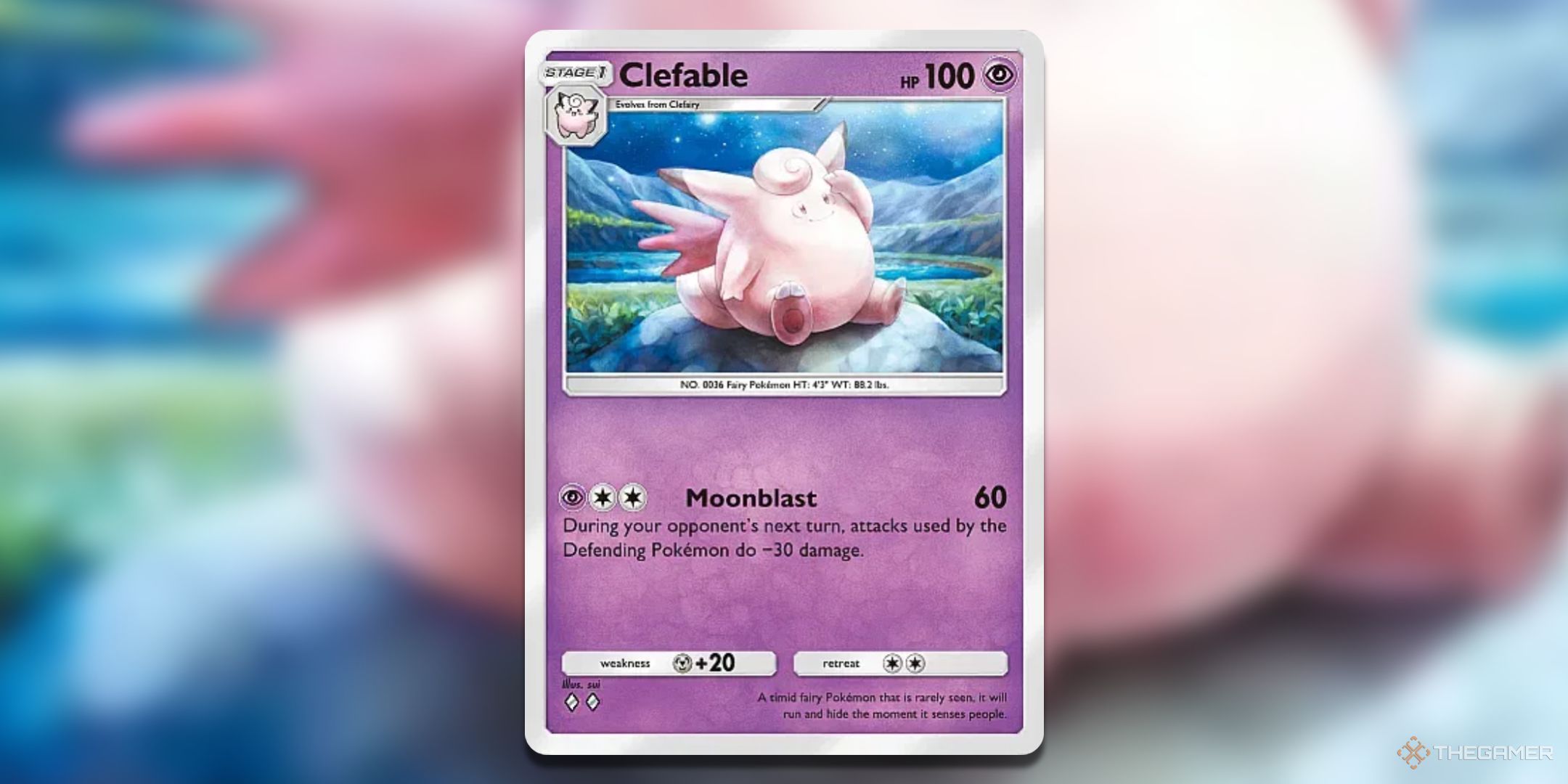 Clefable Pokemon TCG Pocket Triumphant Light Card Art.