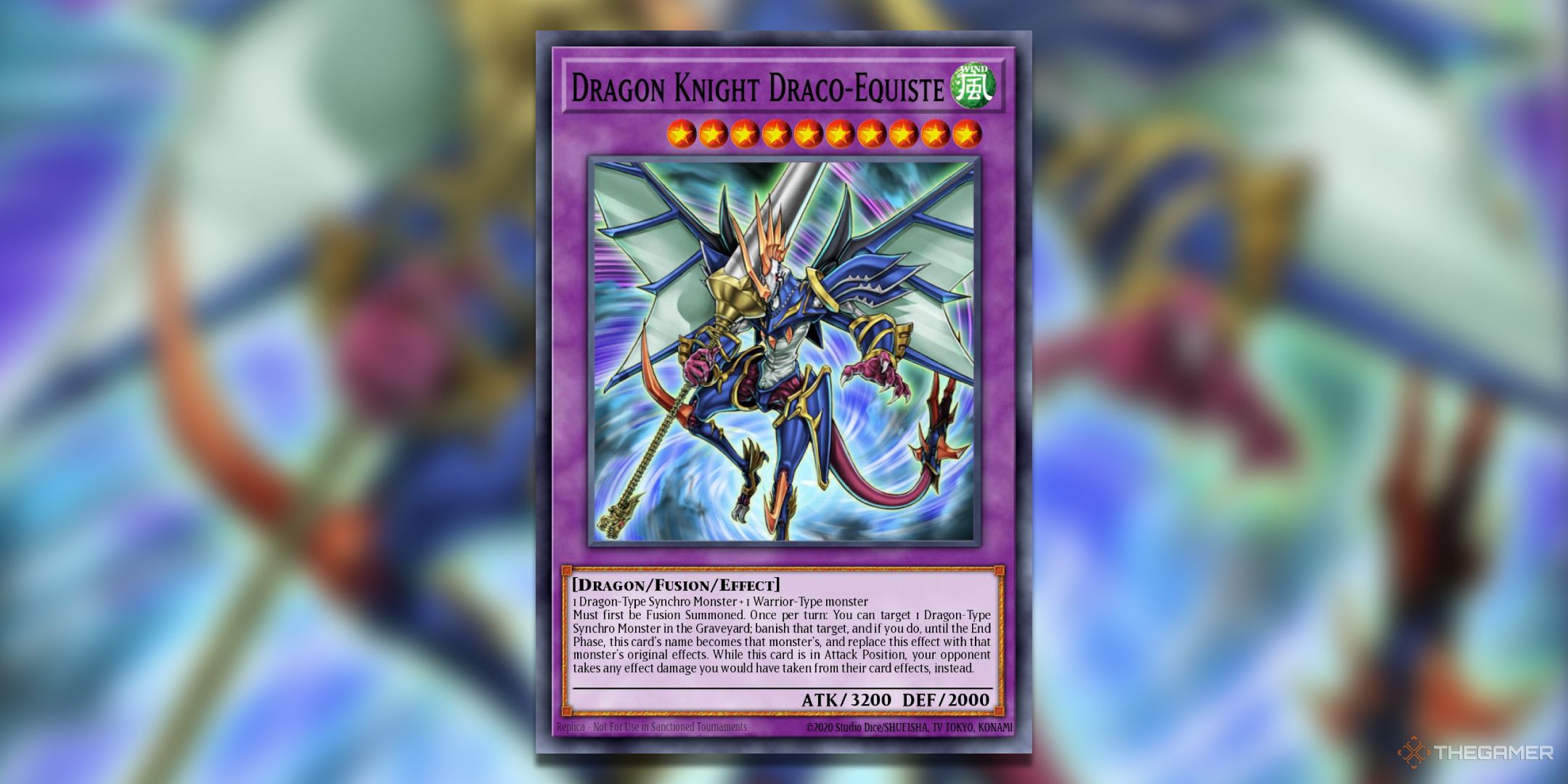 Dragon Knight Draco Equiste Yu-Gi-Oh! TCG Card Art.