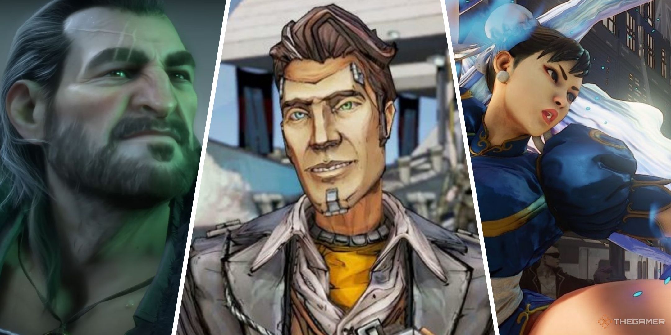 Featured image containing screenshots of Varric, Handsome Jack, and Chun-Li.