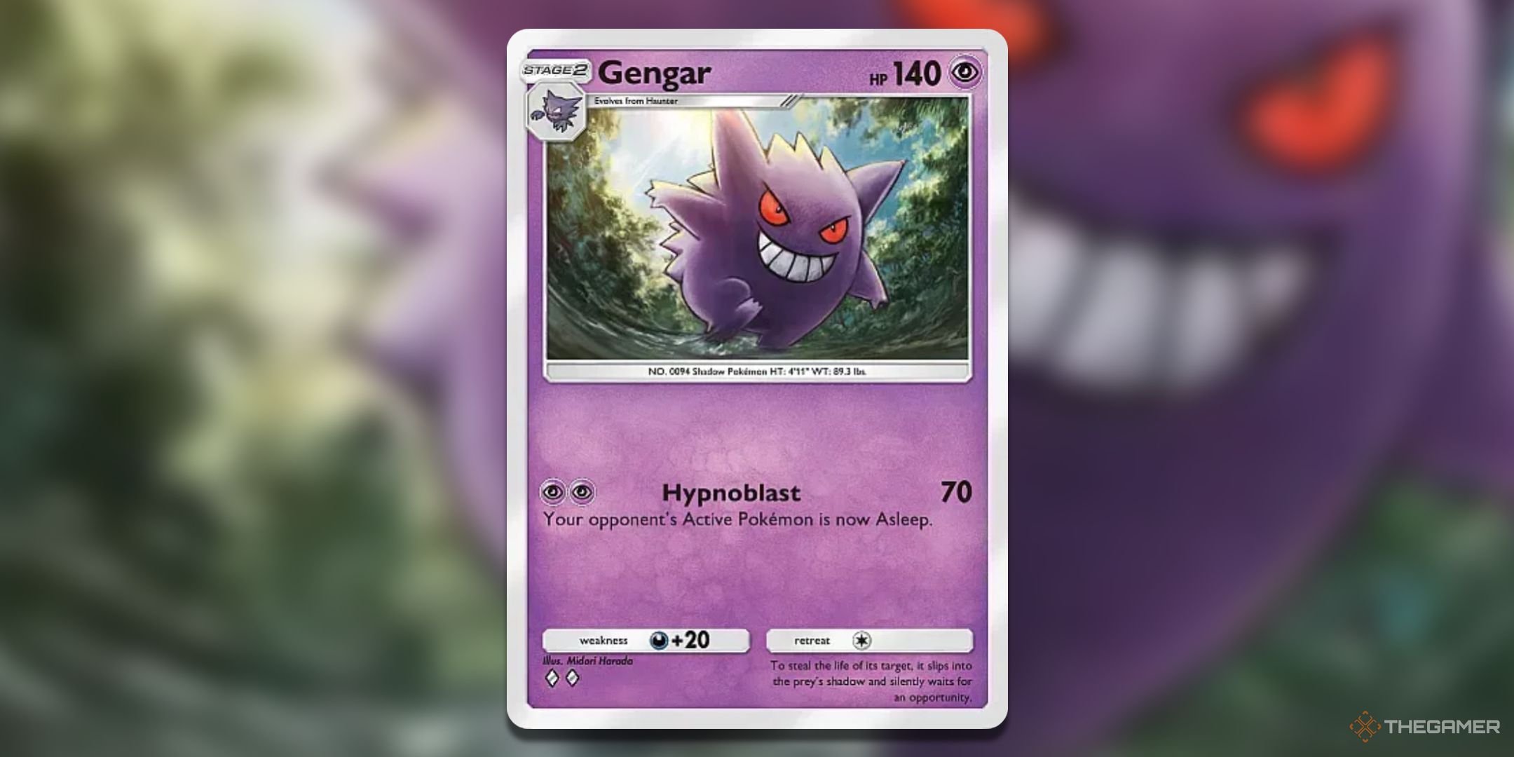 Gengar Pokemon TCG Pocket Triumphant Light Card Art.