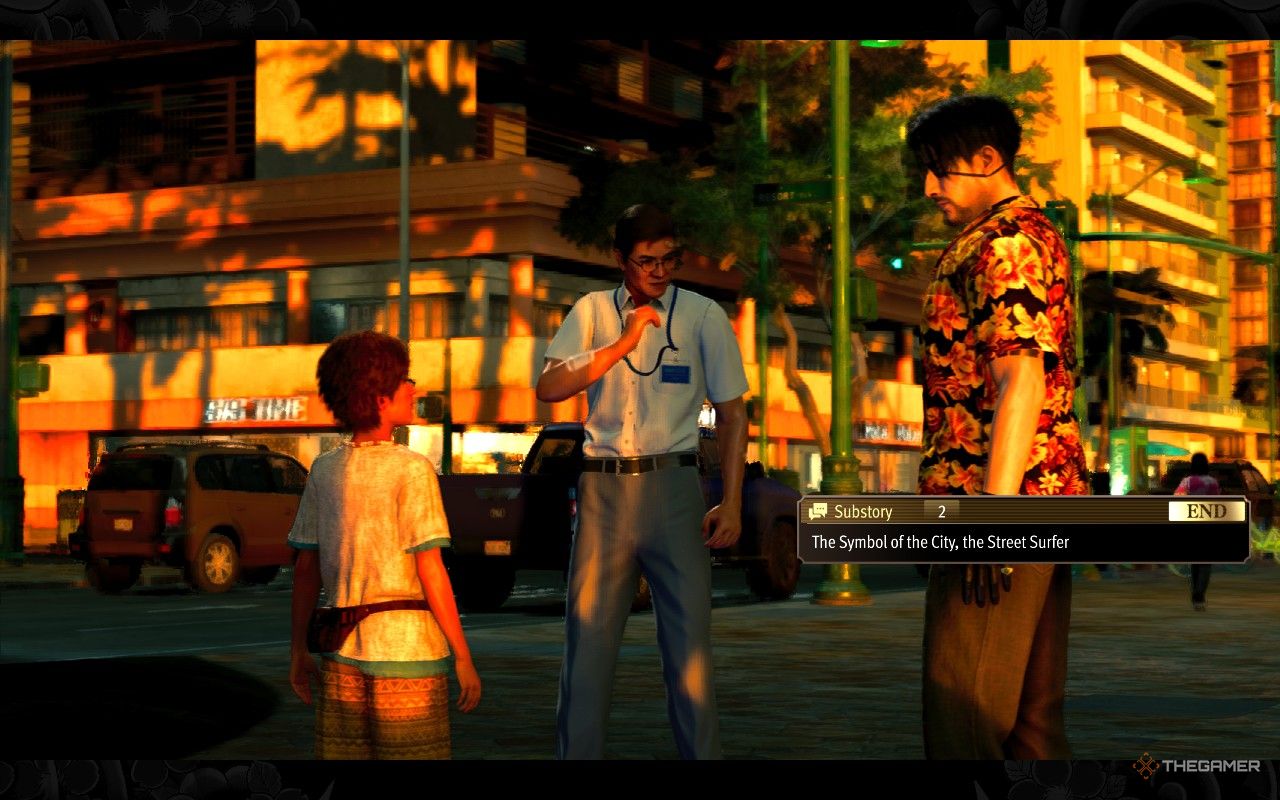 Majima and Noah starting the Street Surfer Substory in Like a Dragon Pirate Yakuza in Hawaii.