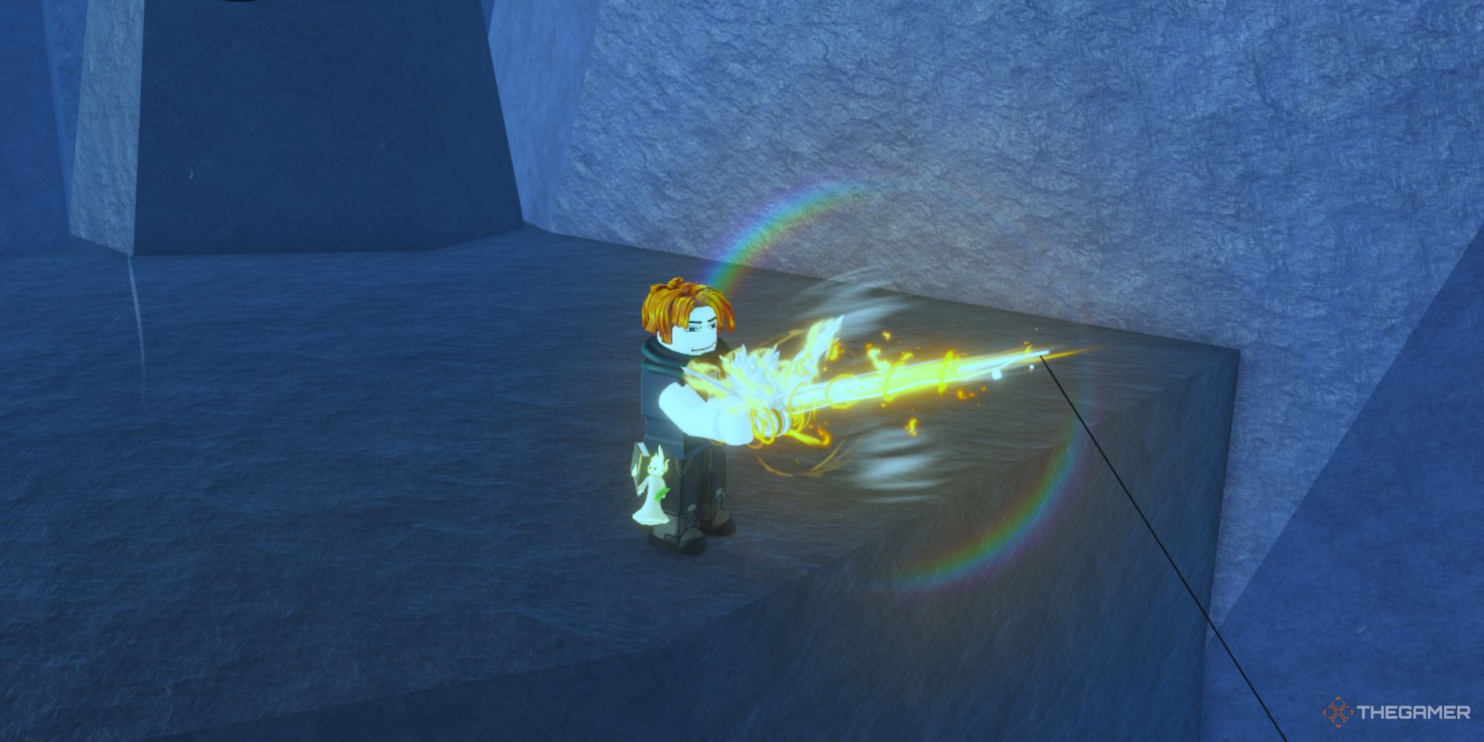The player character is fishing in the Abyssal Zenith area in Fisch.