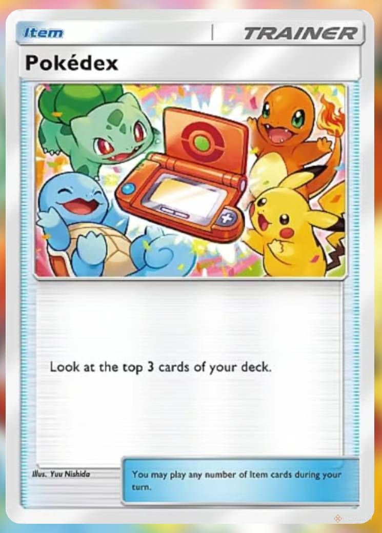 Pokemon Trading Card Game Pocket Promo Card Pokedex Item with alternative art of the Kanto Starters and Pikachu.-1